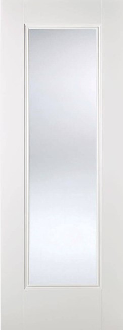 White Primed Eindhoven (CLEAR BEVELLED GLASS) Solid Core - LPD